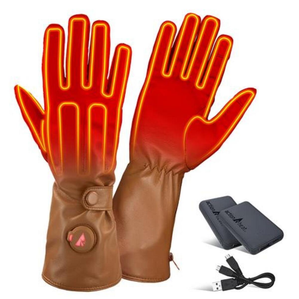 Open Box ActionHeat 5V Men's Battery Heated Leather Dress Glove - Full Set