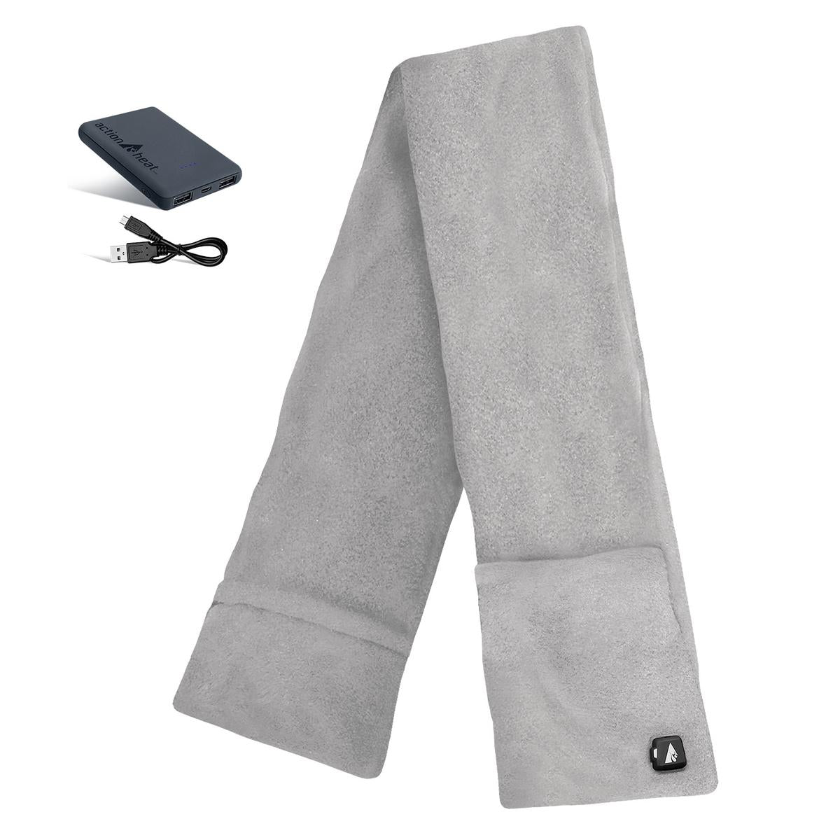 ActionHeat 5V Battery Heated Fleece Scarf with Pockets - Heated