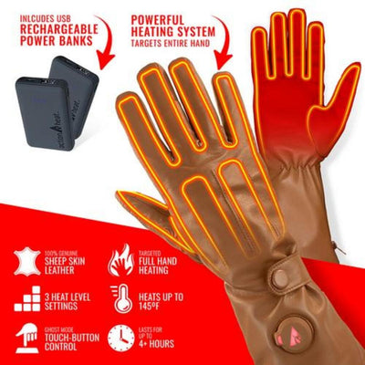 Open Box ActionHeat 5V Men's Battery Heated Leather Dress Glove - Back