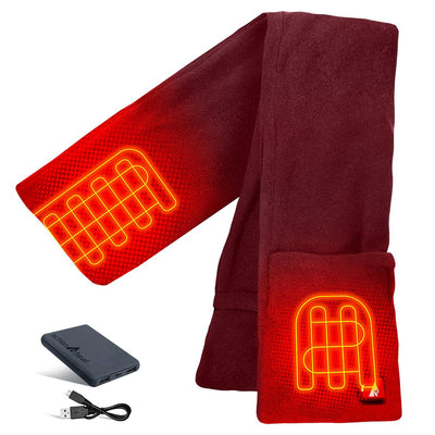ActionHeat 5V Battery Heated Fleece Scarf with Pockets - Back