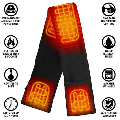 Open Box ActionHeat 5V Battery Heated Fleece Scarf - Info