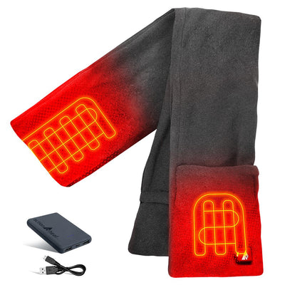 ActionHeat 5V Battery Heated Fleece Scarf with Pockets - Back