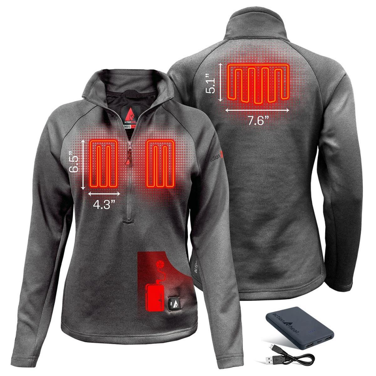 Open Box ActionHeat 5V Battery Heated 1/2 Zip Pullover Shirt - Women's - Back