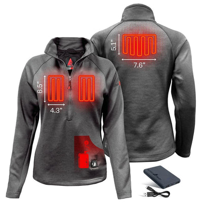Open Box ActionHeat 5V Battery Heated 1/2 Zip Pullover Shirt - Women's - Back
