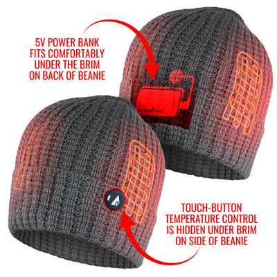 ActionHeat 5V Battery Heated Waffle Knit Hat - Info
