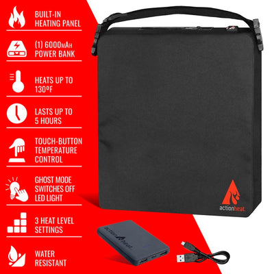 Open Box ActionHeat 5V Battery Heated Seat Cushion - Full Set