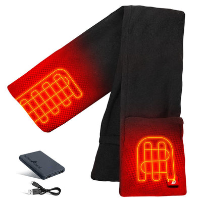 ActionHeat 5V Battery Heated Fleece Scarf with Pockets - Back