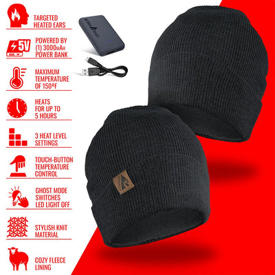 ActionHeat 5V Battery Heated Knit Hat - Full Set