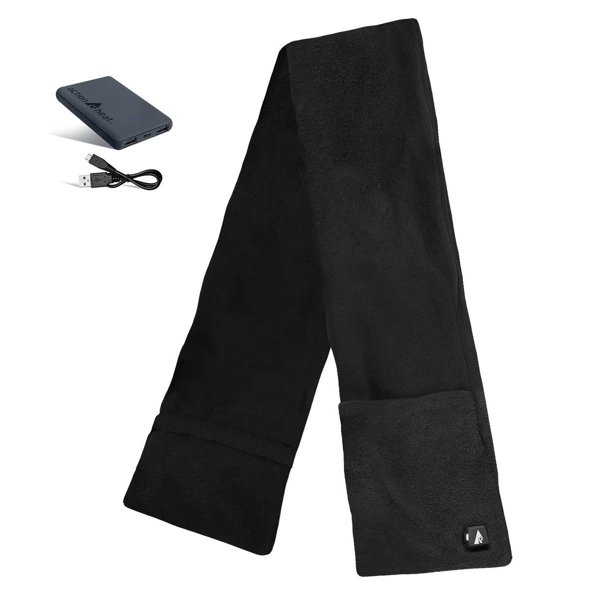 ActionHeat 5V Battery Heated Fleece Scarf with Pockets - Heated