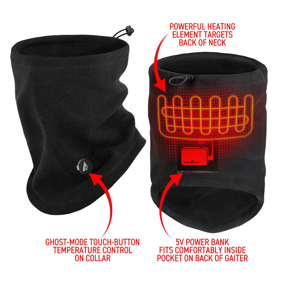 ActionHeat 5V Battery Heated Fleece Gaiter - Info