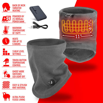 ActionHeat 5V Battery Heated Fleece Gaiter - Battery