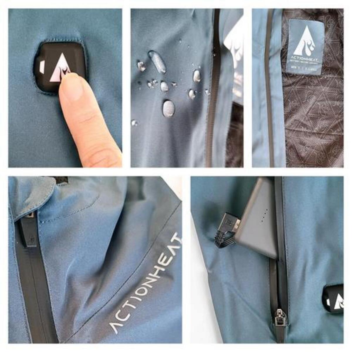 Open Box ActionHeat 5V Men's Battery Heated Rain Jacket - Full Set