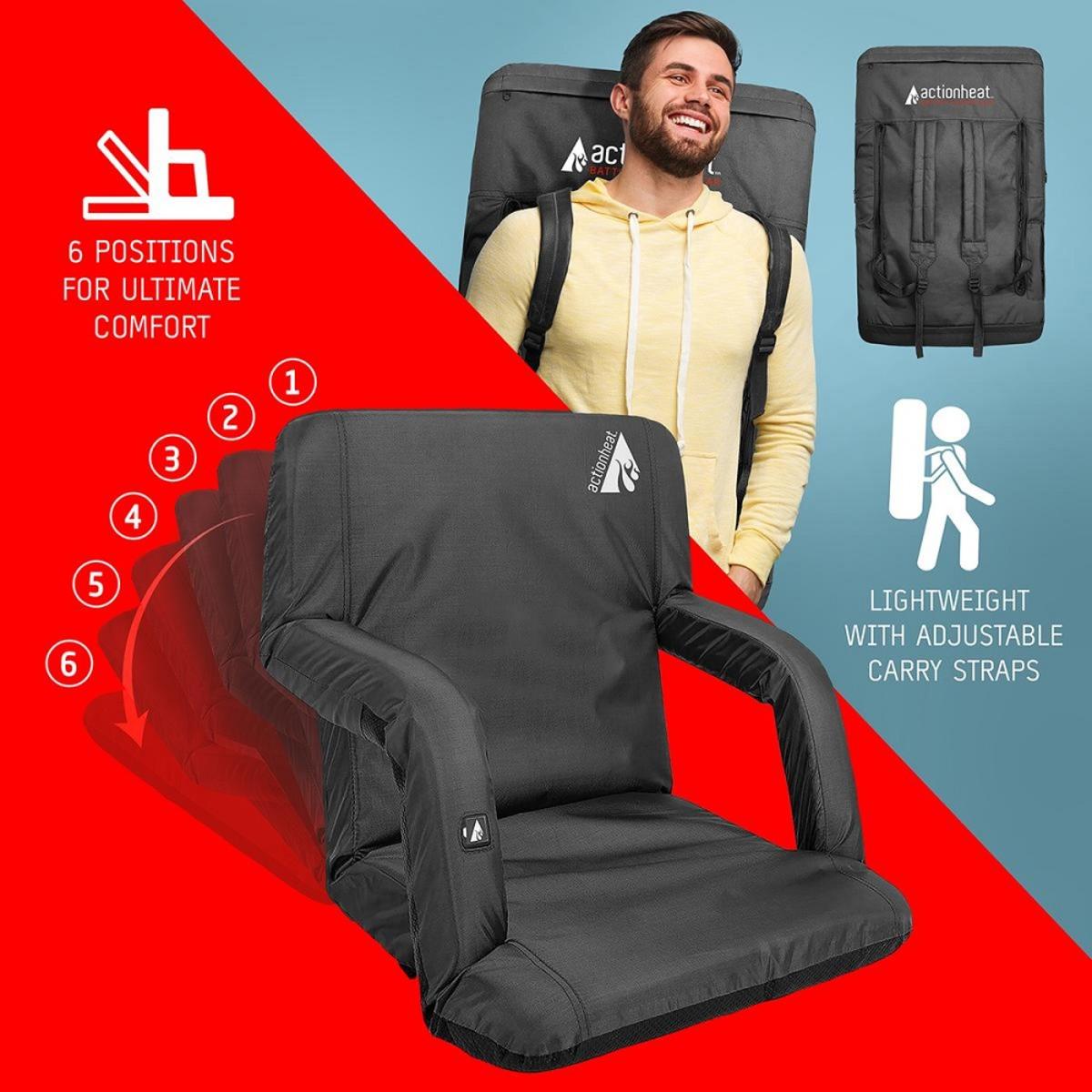 Open Box ActionHeat 5V Heated Folding Bleacher Seat - Full Set