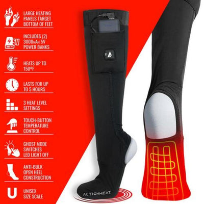 Open Box ActionHeat 5V Battery Heated Sock Liner Cover - Full Set
