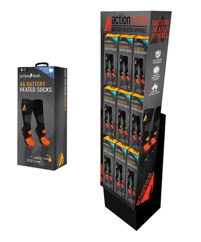 ActionHeat AA Wool Socks 18-piece display - Front