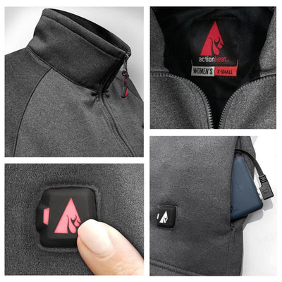 Open Box ActionHeat 5V Battery Heated 1/2 Zip Pullover Shirt - Women's - Right
