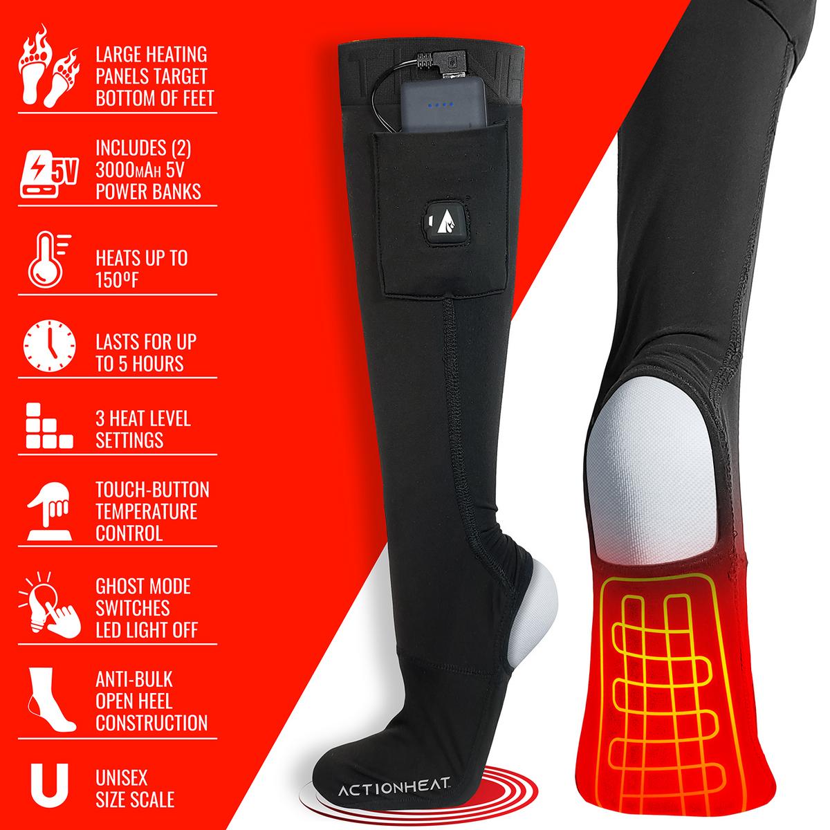 ActionHeat 5V Battery Heated Sock Covers - Full Set