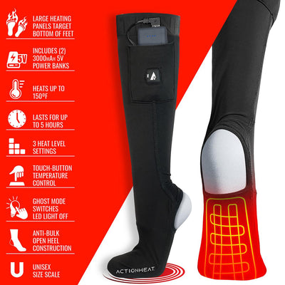 ActionHeat 5V Battery Heated Sock Covers - Full Set
