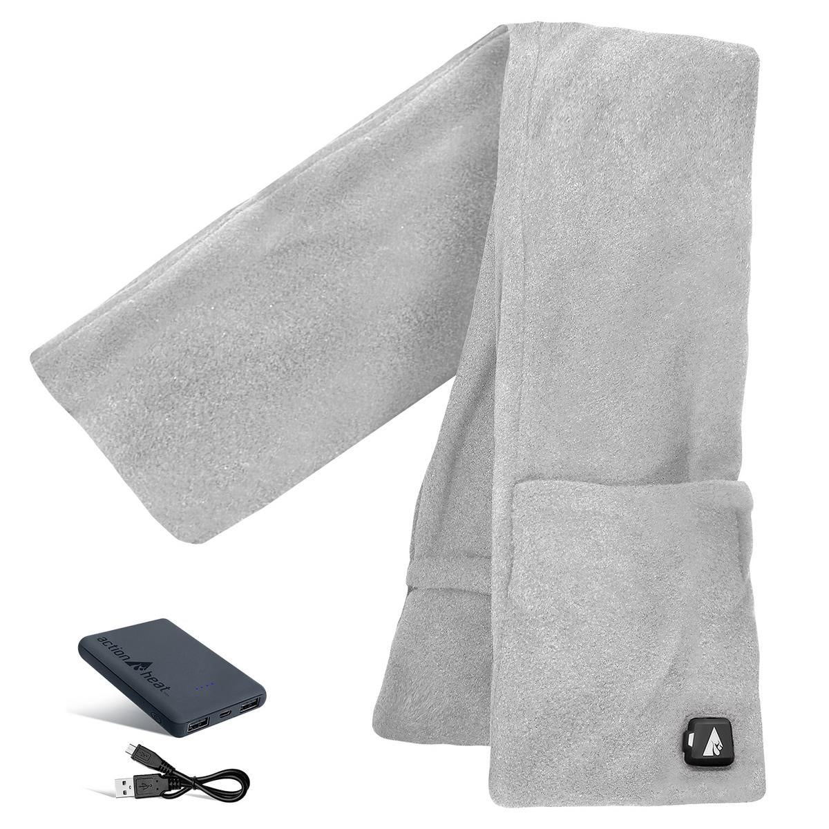 ActionHeat 5V Battery Heated Fleece Scarf with Pockets - Info