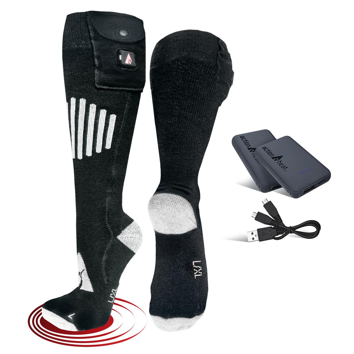 ActionHeat 5V Cotton Battery Heated Socks - Heated