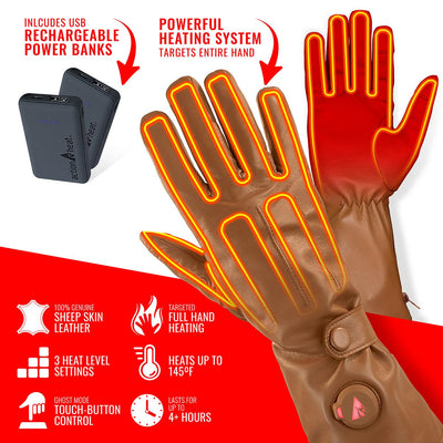ActionHeat 5V Men's Battery Heated Leather Dress Glove - Back