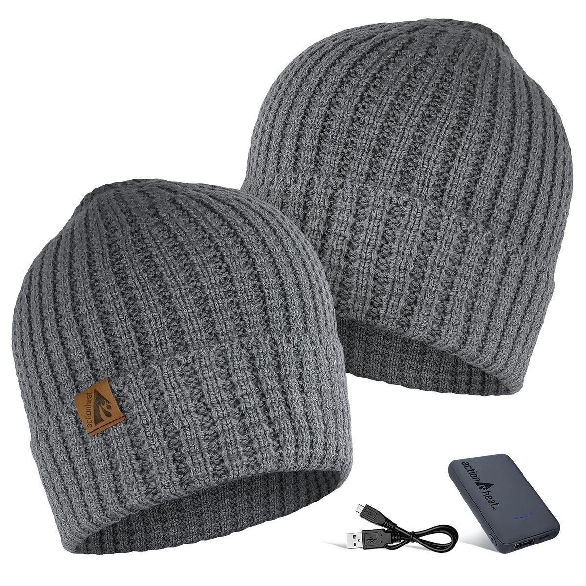 ActionHeat 5V Battery Heated Waffle Knit Hat - Back