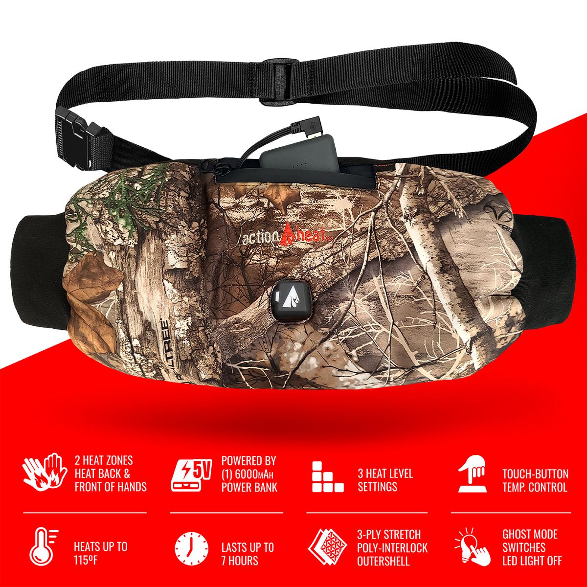 ActionHeat 5V Battery Heated Hunting Hand Warmer Muff - Full Set