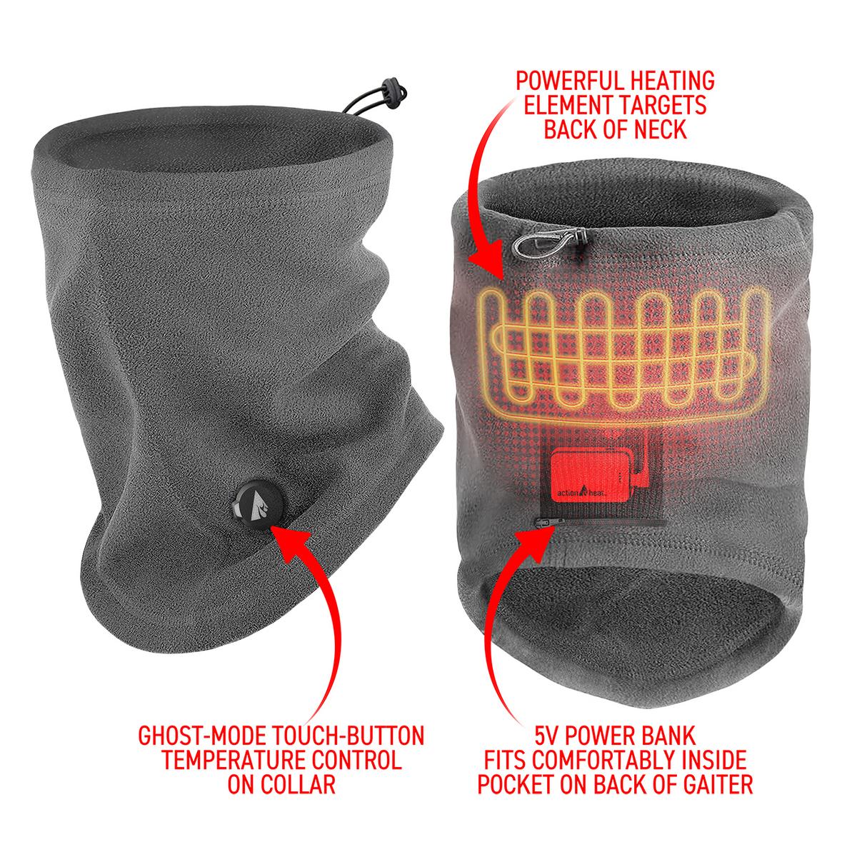 ActionHeat 5V Battery Heated Fleece Gaiter - Info